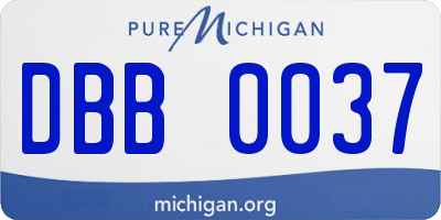 MI license plate DBB0037