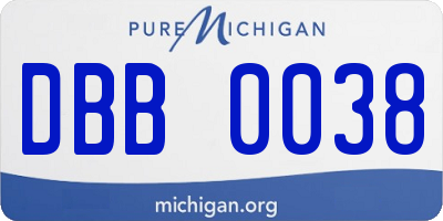 MI license plate DBB0038