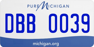 MI license plate DBB0039