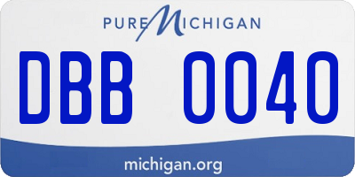 MI license plate DBB0040