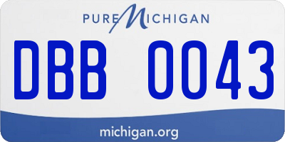 MI license plate DBB0043