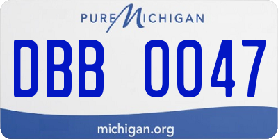 MI license plate DBB0047