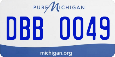 MI license plate DBB0049