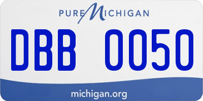 MI license plate DBB0050
