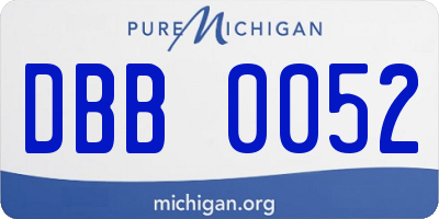 MI license plate DBB0052