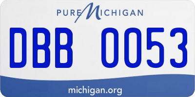 MI license plate DBB0053