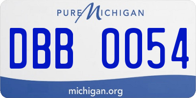 MI license plate DBB0054