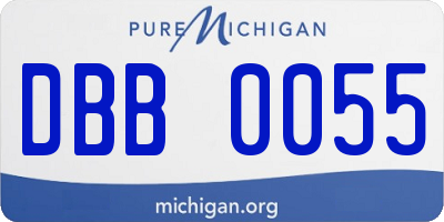 MI license plate DBB0055
