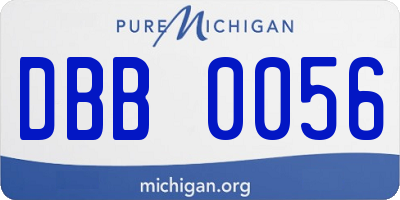 MI license plate DBB0056
