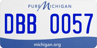 MI license plate DBB0057