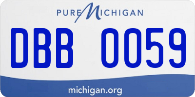 MI license plate DBB0059