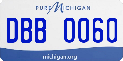 MI license plate DBB0060