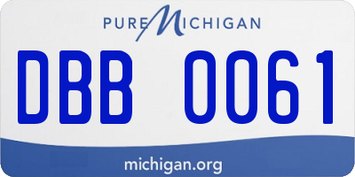 MI license plate DBB0061