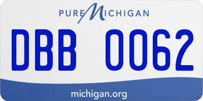 MI license plate DBB0062