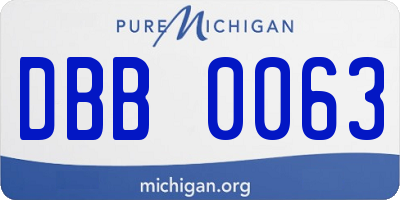 MI license plate DBB0063