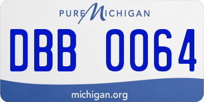 MI license plate DBB0064