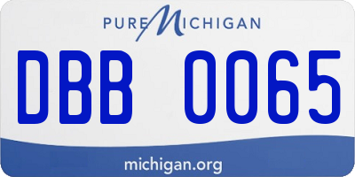 MI license plate DBB0065