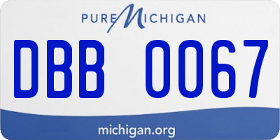 MI license plate DBB0067