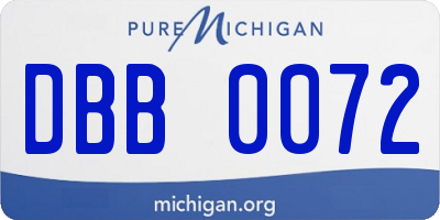 MI license plate DBB0072