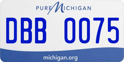 MI license plate DBB0075