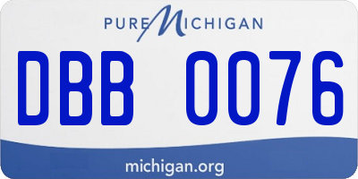 MI license plate DBB0076