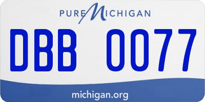 MI license plate DBB0077