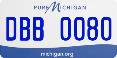 MI license plate DBB0080