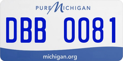 MI license plate DBB0081