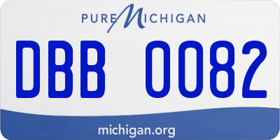 MI license plate DBB0082