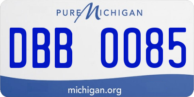 MI license plate DBB0085