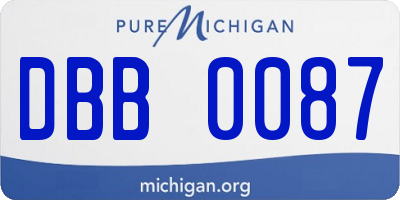 MI license plate DBB0087