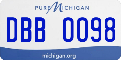 MI license plate DBB0098