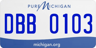 MI license plate DBB0103