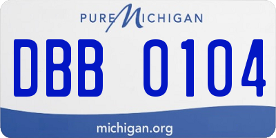 MI license plate DBB0104