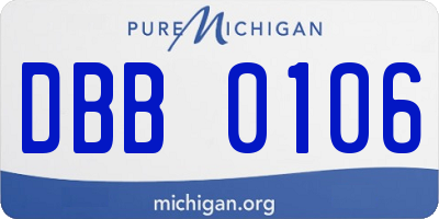 MI license plate DBB0106