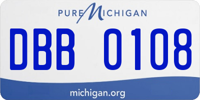 MI license plate DBB0108