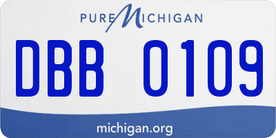 MI license plate DBB0109