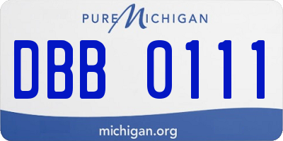MI license plate DBB0111