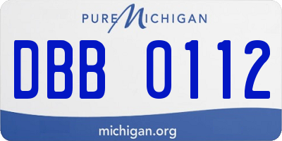 MI license plate DBB0112