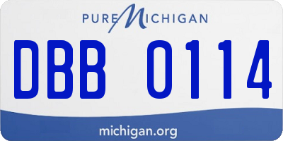 MI license plate DBB0114