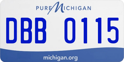 MI license plate DBB0115