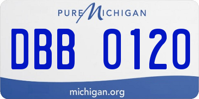 MI license plate DBB0120