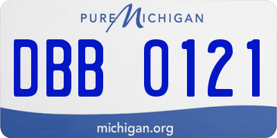 MI license plate DBB0121