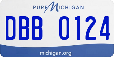 MI license plate DBB0124