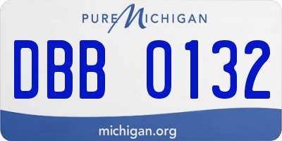 MI license plate DBB0132