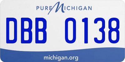 MI license plate DBB0138