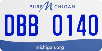 MI license plate DBB0140