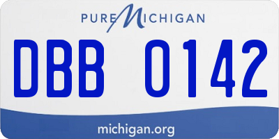 MI license plate DBB0142