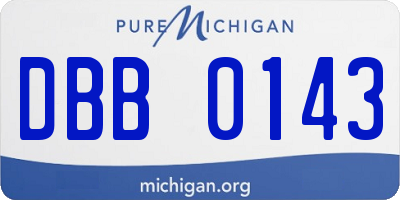 MI license plate DBB0143
