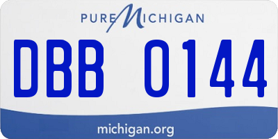 MI license plate DBB0144